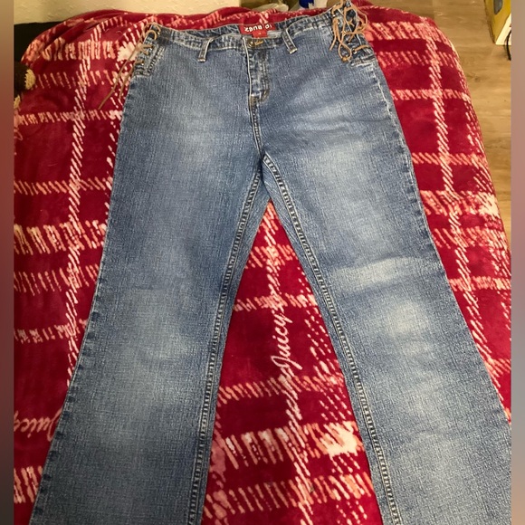 Zana Di Laced Up Bootcut Jeans Early 2000s Fashion - Picture 1 of 8